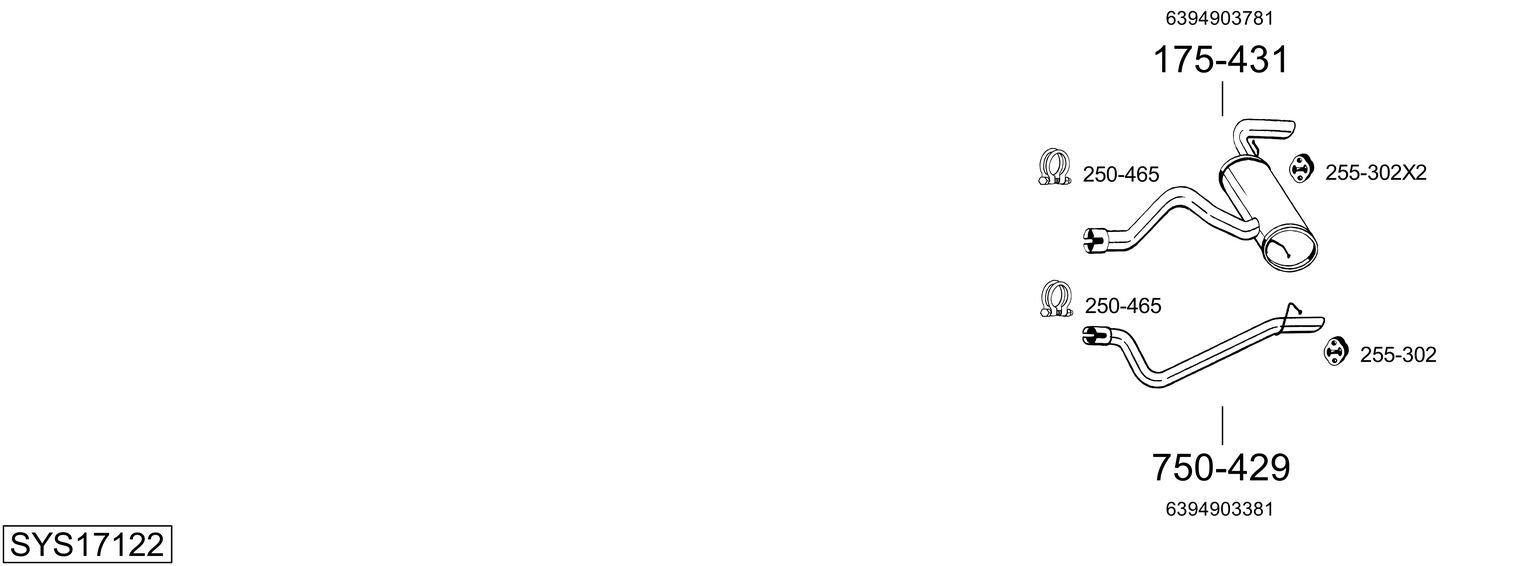 Układ wydechowy BOSAL SYS17122