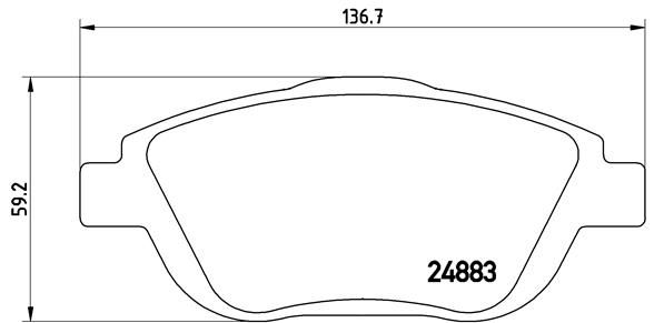 Zestaw klocków hamulcowych, hamulce tarczowe BREMBO P 61 103