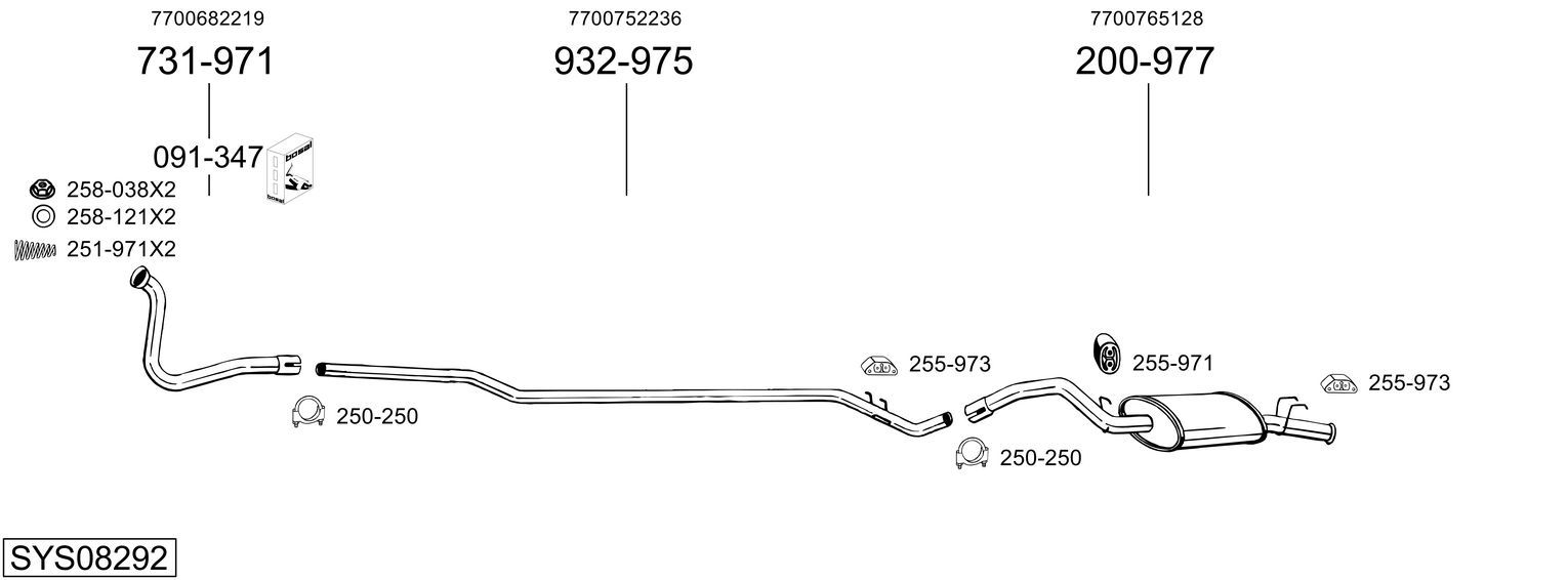 Układ wydechowy BOSAL SYS08292