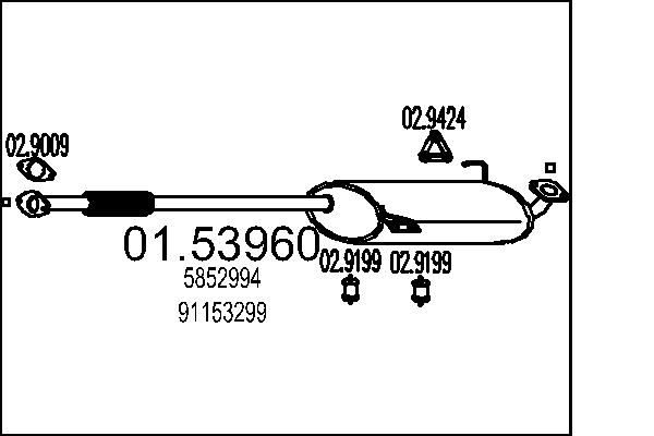 Střední tlumič výfuku MTS 01.53960