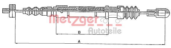 Cablu, frana de parcare METZGER 10.824