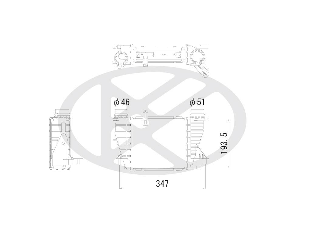 Intercooler, compresor KOYORAD IA020138