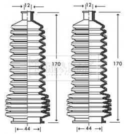 Zestaw osłon, układ kierowniczy BORG & BECK BSG3251