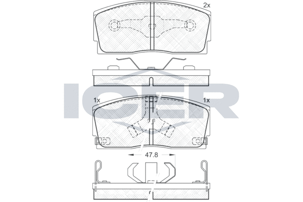 Zestaw klocków hamulcowych, hamulce tarczowe ICER 180951