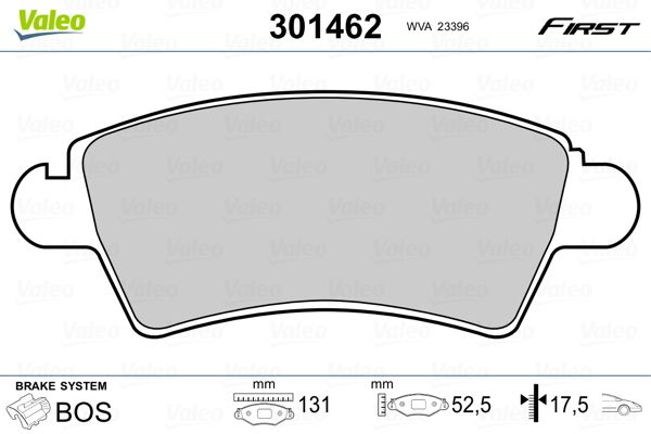 Sada brzdových platničiek kotúčovej brzdy VALEO 301462