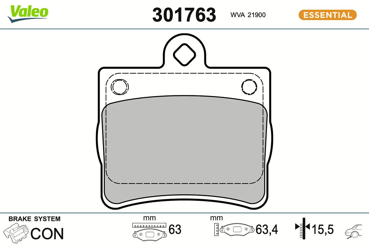 set placute frana,frana disc VALEO ESSENTIAL 301763