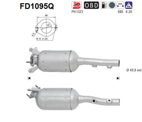 Filtr sadzy / filtr cząstek stałych, układ wydechowy AS FD1095Q