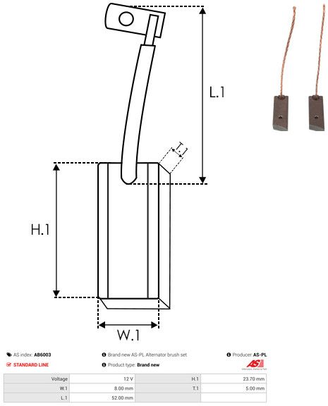 Levně Uhlíkový kartáč, generátor AS-PL AB6003