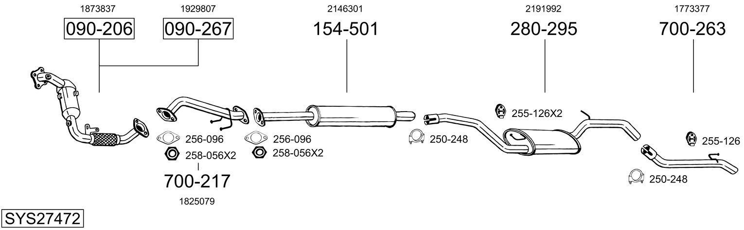 Układ wydechowy BOSAL SYS27472