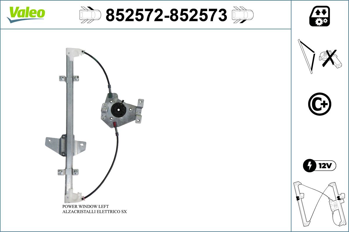 Mecanism actionare geam VALEO 852572
