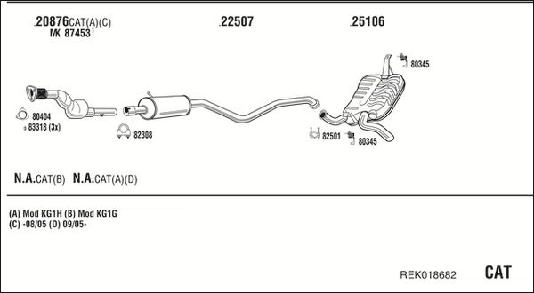 Układ wydechowy WALKER REK018682