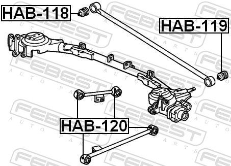 Levně Uložení, řídicí mechanismus FEBEST HAB-118