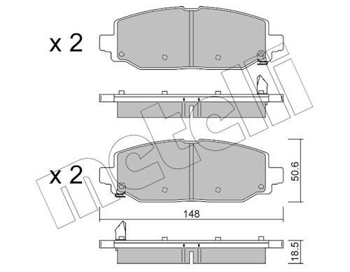 set placute frana,frana disc METELLI 22-1335-0