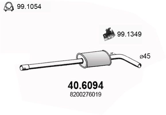 Tłumik środkowy ASSO 40.6094