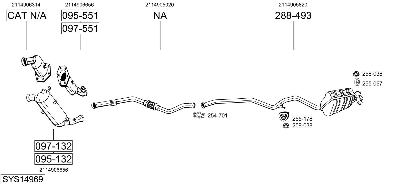 Układ wydechowy BOSAL SYS14969