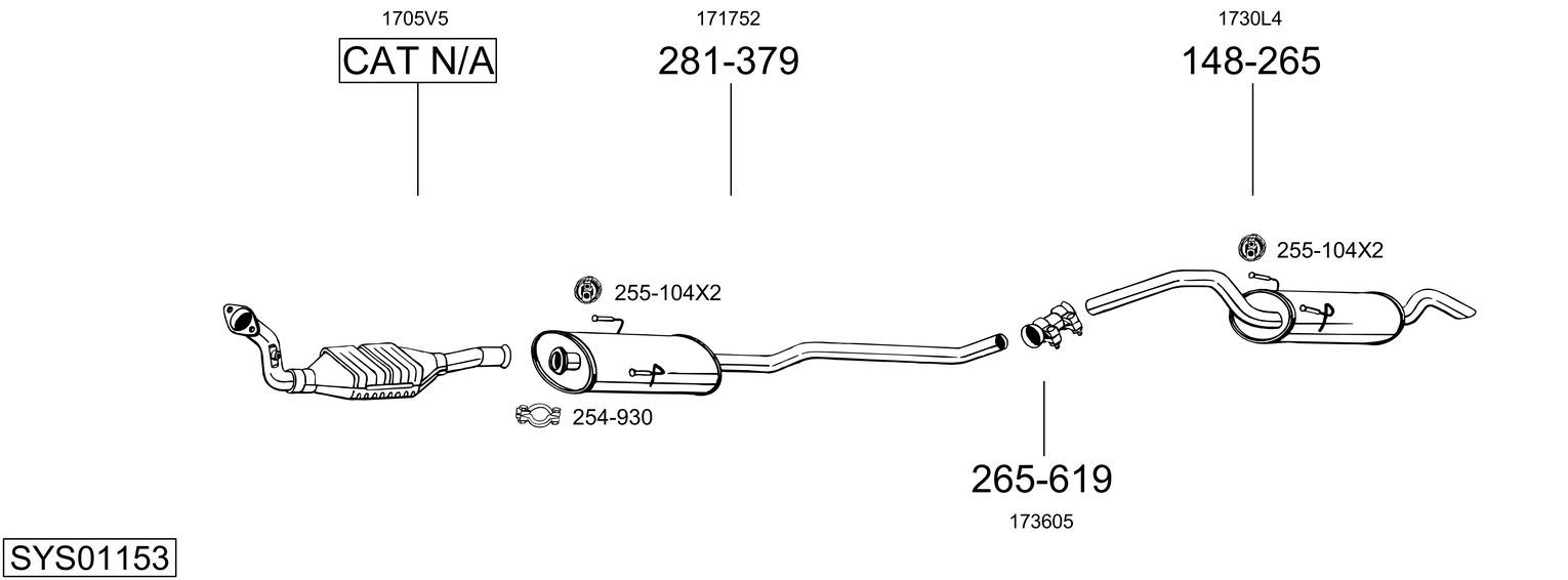 Układ wydechowy BOSAL SYS01153