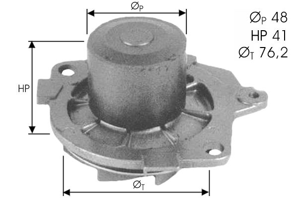 Pompe à eau, refroidissement du moteur