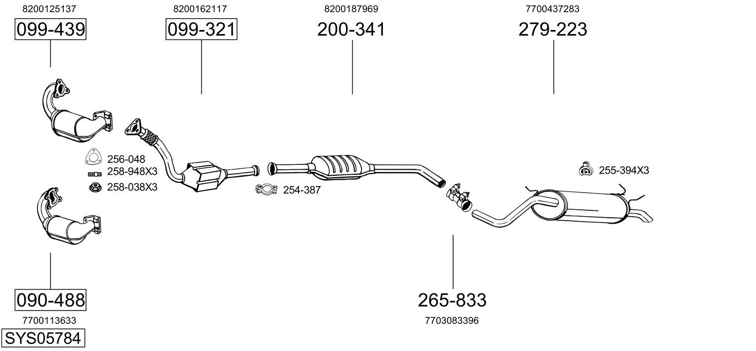 Układ wydechowy BOSAL SYS05784