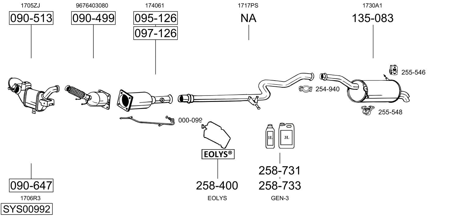 Układ wydechowy BOSAL SYS00992