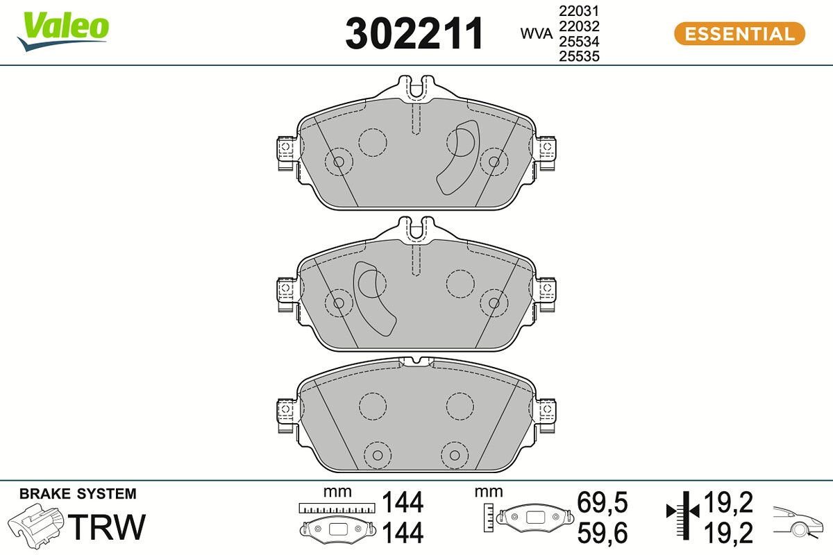 Комплект тормозных колодок, дисковый тормоз