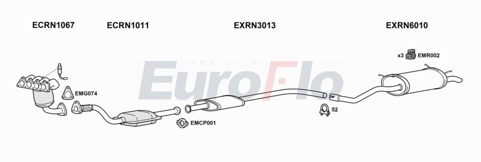 Układ wydechowy EUROFLO RNMEG141008A00