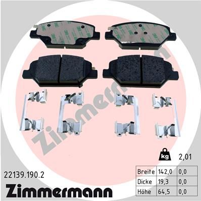 Sada brzdových platničiek kotúčovej brzdy ZIMMERMANN 22139.190.2