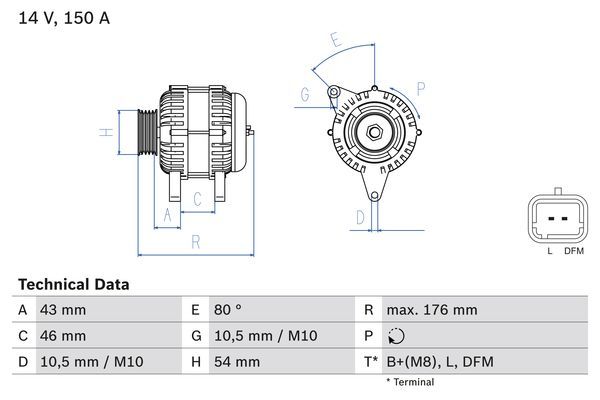 Alternator BOSCH 0 986 047 360