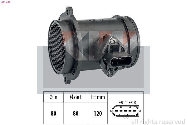 Przepływomierz masowy powietrza KW 491 443
