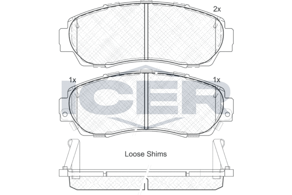 Zestaw klocków hamulcowych, hamulce tarczowe ICER 181811