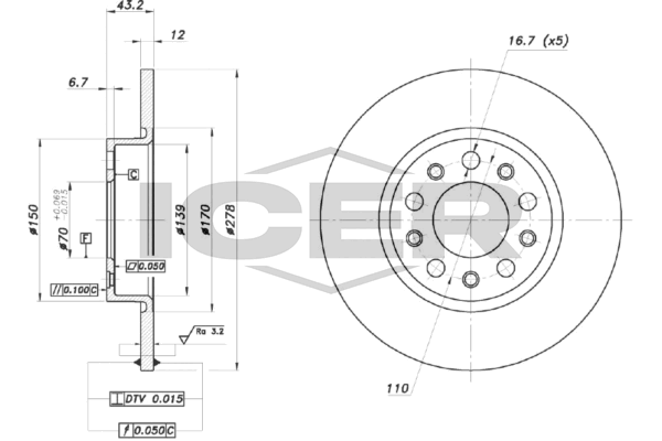 Tarcza hamulcowa ICER 78BD3610-2