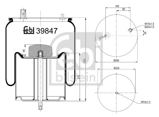 Burduf, suspensie pneumatica FEBI BILSTEIN 39847