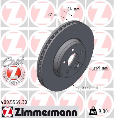 Brzdový kotúč ZIMMERMANN 400.5569.30