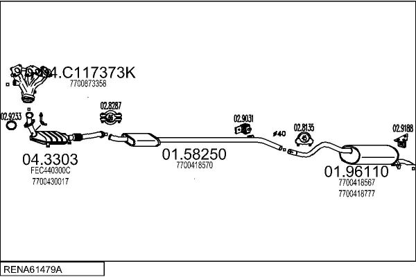 Układ wydechowy MTS RENA61479A009041