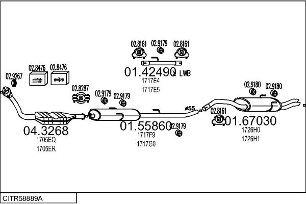 Układ wydechowy MTS CITR58889A015097