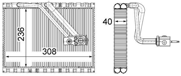 Evaporator, aer conditionat MAHLE AE 127 000P