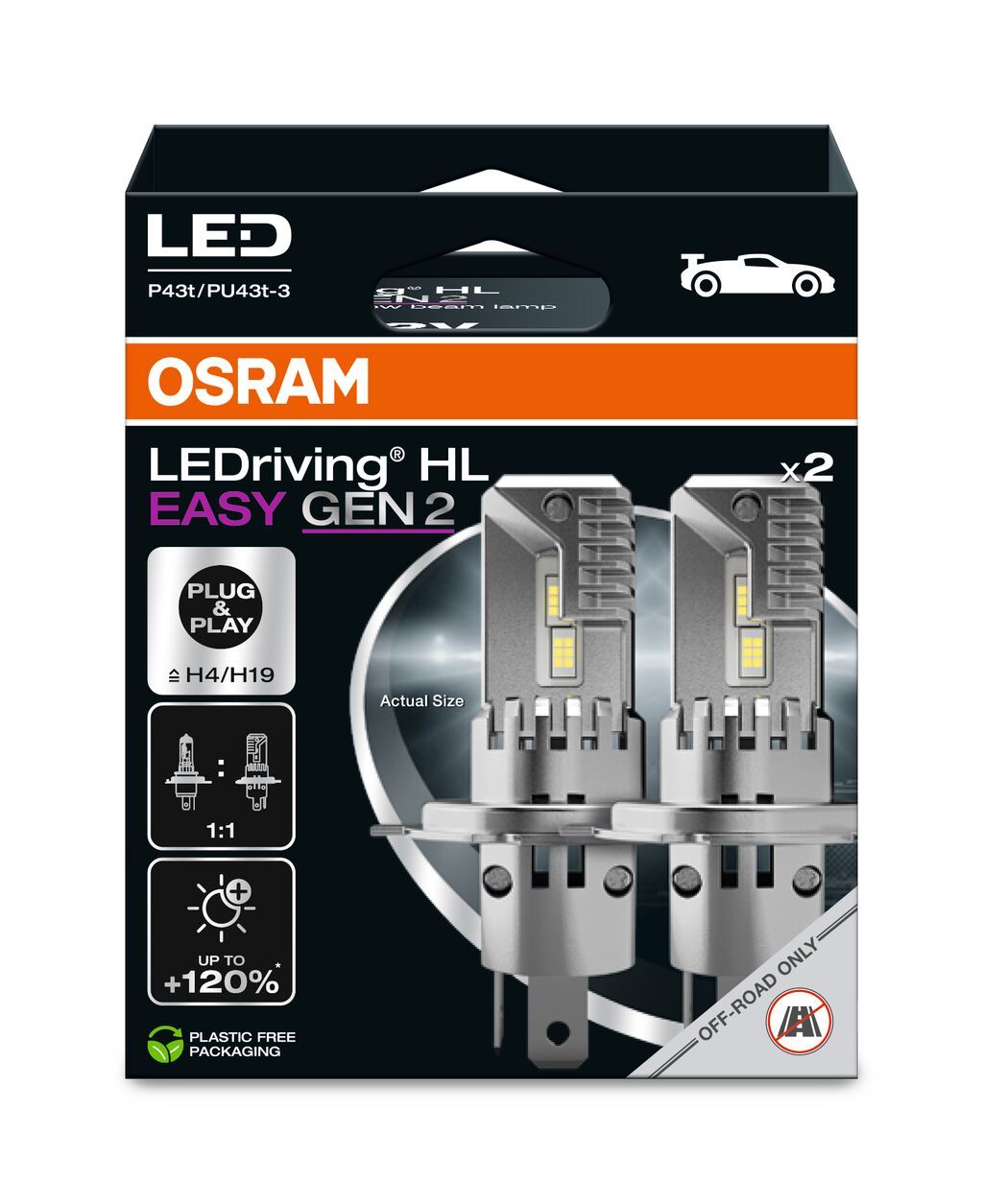 Żarówka, reflektor dalekosiężny AMS-OSRAM 64193DWESY2-2HB
