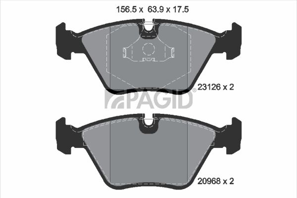 Zestaw klocków hamulcowych, hamulce tarczowe PAGID T1200N