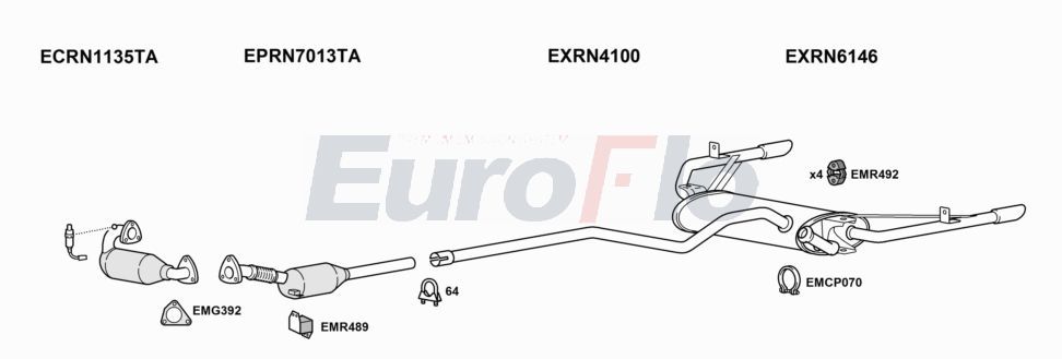 Układ wydechowy EUROFLO RNLAG20D3018E