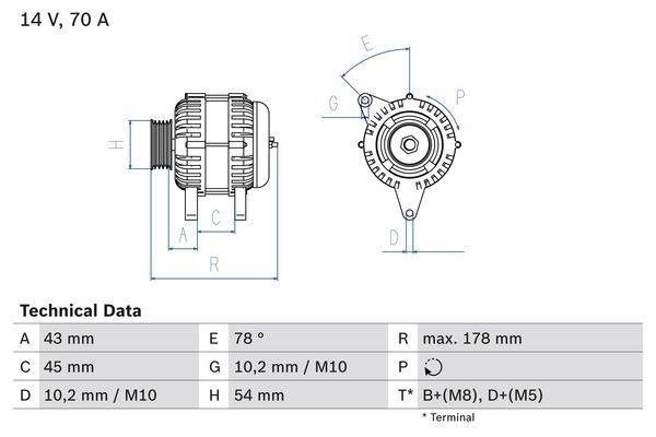 Alternator BOSCH 0 986 042 071