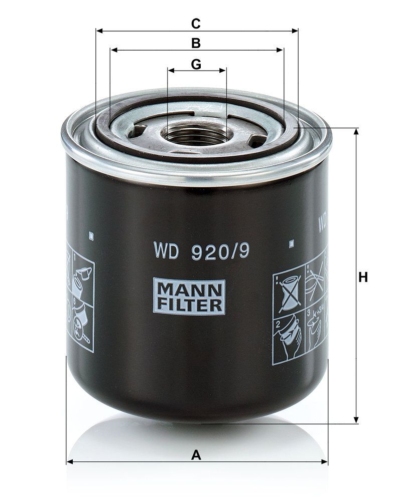 Levně Olejový filtr MANN-FILTER WD 920/9
