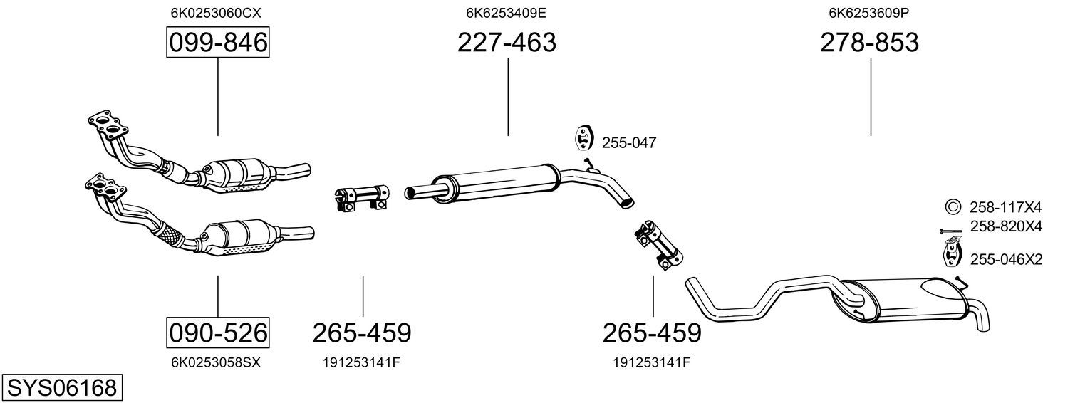 Układ wydechowy BOSAL SYS06168