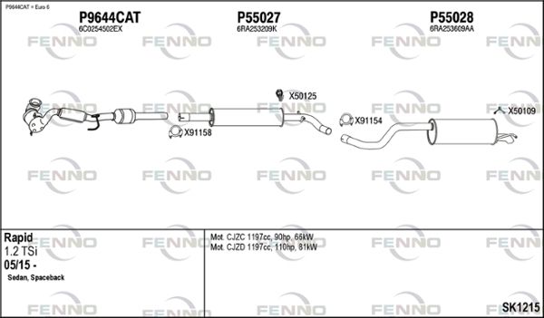 Układ wydechowy FENNO SK1215