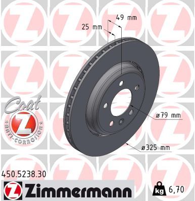 Tarcza hamulcowa ZIMMERMANN 450.5238.30