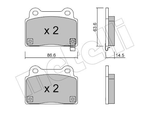 set placute frana,frana disc METELLI 22-0826-0