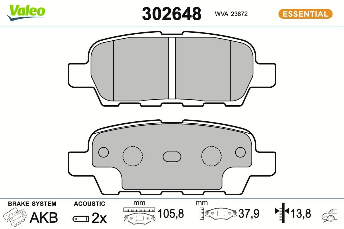 set placute frana,frana disc VALEO 302648