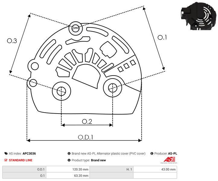 Levně Čepička, generátor AS-PL APC3036