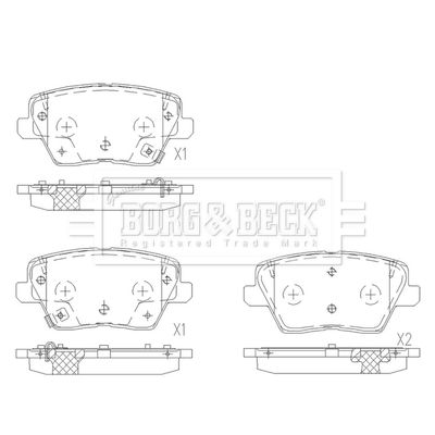 Zestaw klocków hamulcowych, hamulce tarczowe BORG & BECK BBP2680