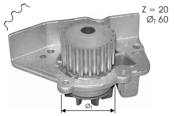 Pompe à eau, refroidissement du moteur