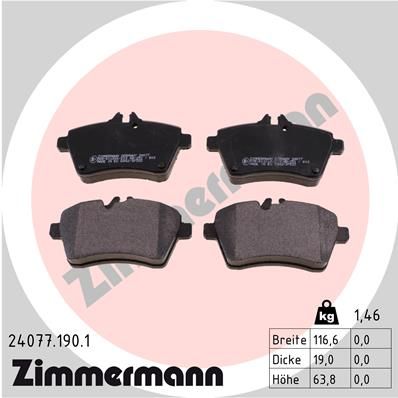 Sada brzdových platničiek kotúčovej brzdy ZIMMERMANN 24077.190.1