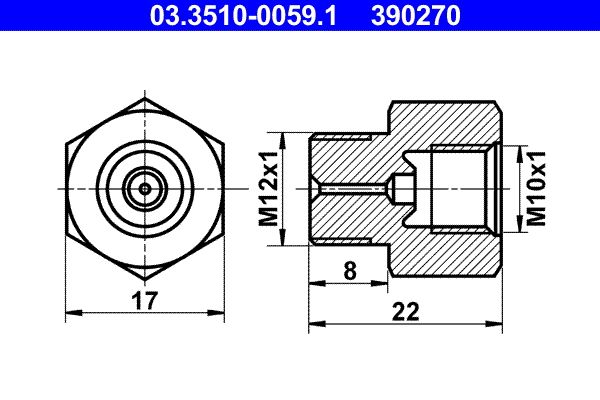 Adaptor, conducte frana ATE 03.3510-0059.1